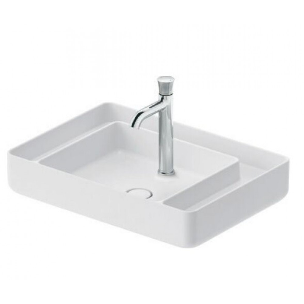 Раковина, Duravit, Bento Starck Box, шгв 650*460*145, отверстия для смесителя-1, HygieneGlaze, цвет-белый шелковисто-матовый (White Satin Matt)