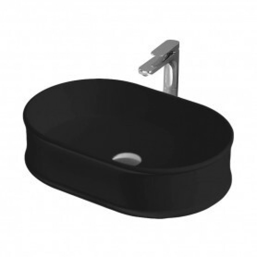 Раковина, Artceram, Atelier, шгв 600*400*150, отверстия для смесителя-отсутствуют, цвет-черный матовый