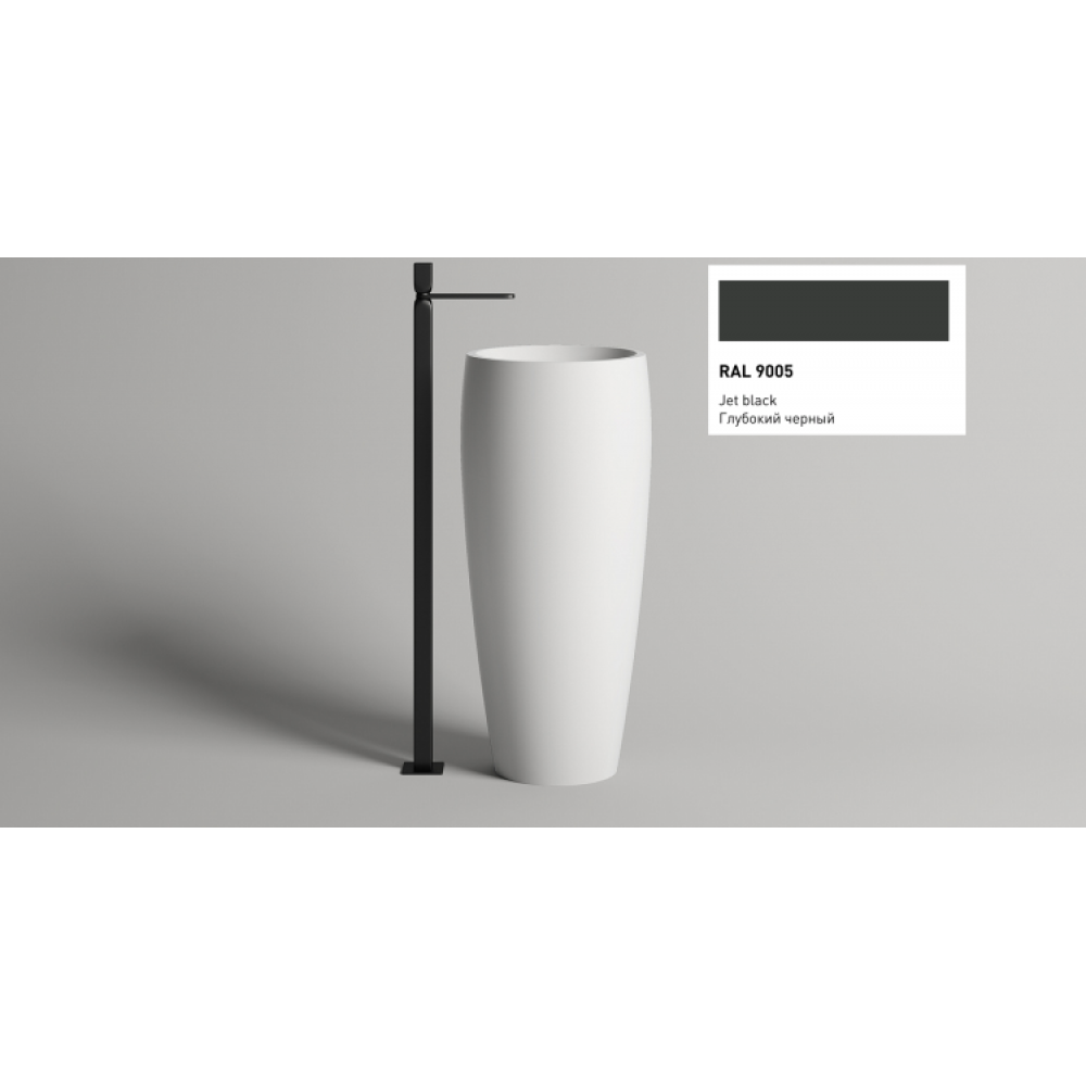 Раковина, Salini, Armonia 03, шгв 470*470*900, отверстия для смесителя-отсутствуют, D602, цвет-RAL 9005