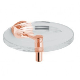 Мыльница, Bertocci, Cinquecento, шгв 130*130*75, цвет-стекло прозрачное/розовое золото