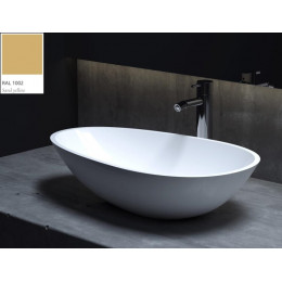 Раковина, Salini, Paola, шгв 580*345*140, отверстия для смесителя-отсутствуют, цвет внутри и снаружи-RAL1002 матовый