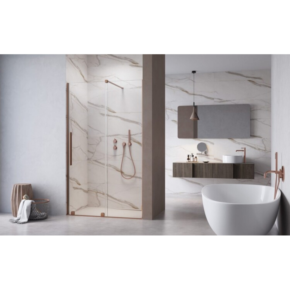 Дверь, Radaway, Furo DWJ, шв 622*2000, петли-справа, brushed copper, цвет стекла-прозрачный, Easy Clean