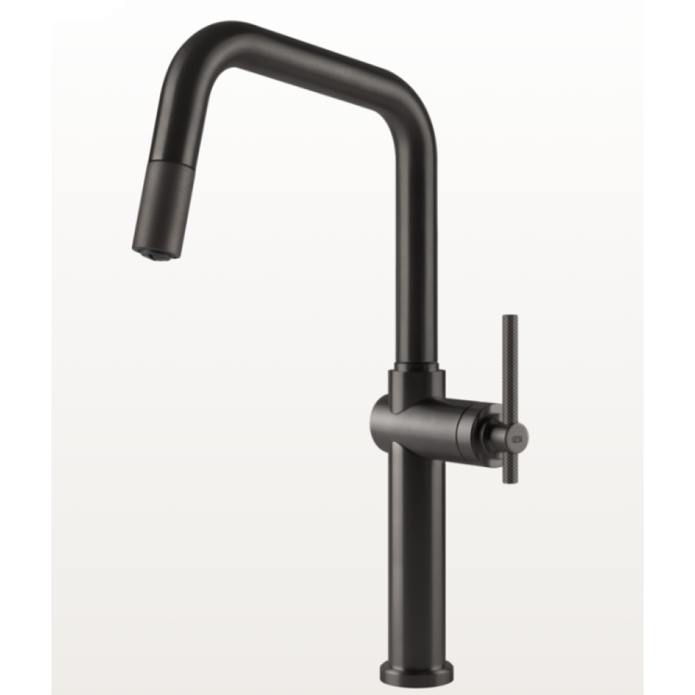 Смеситель для кухни, Gessi, Habito, цвет-Black Metal Brushed PVD