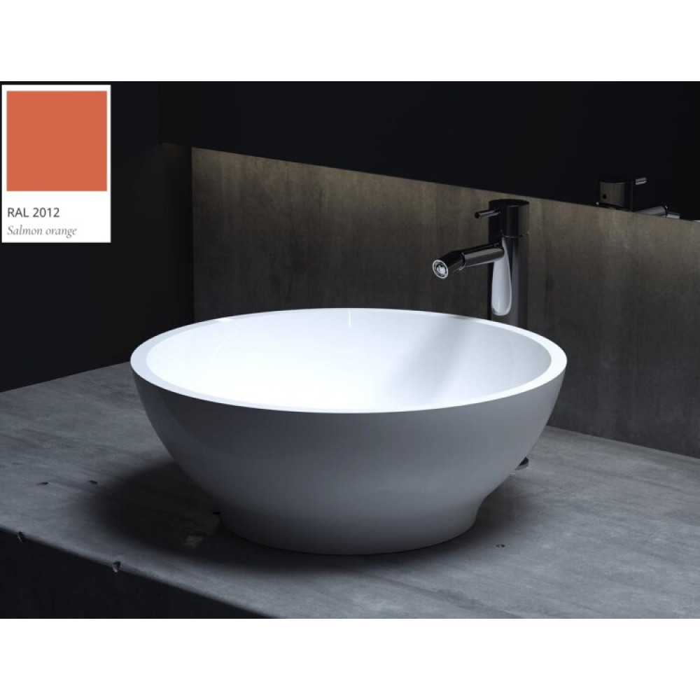Раковина, Salini, Gloria, шгв 415*415*150, отверстия для смесителя-отсутствуют, цвет внутри и снаружи-RAL2012 матовый