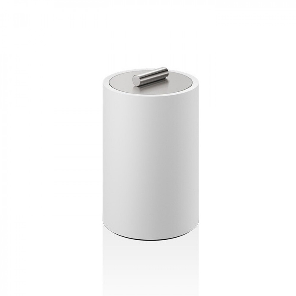 Контейнер универсальный, Decor Walther, Stone, DMD L, с крышкой, шгв 100*100*165, цвет-сталь матовая/белый матовый