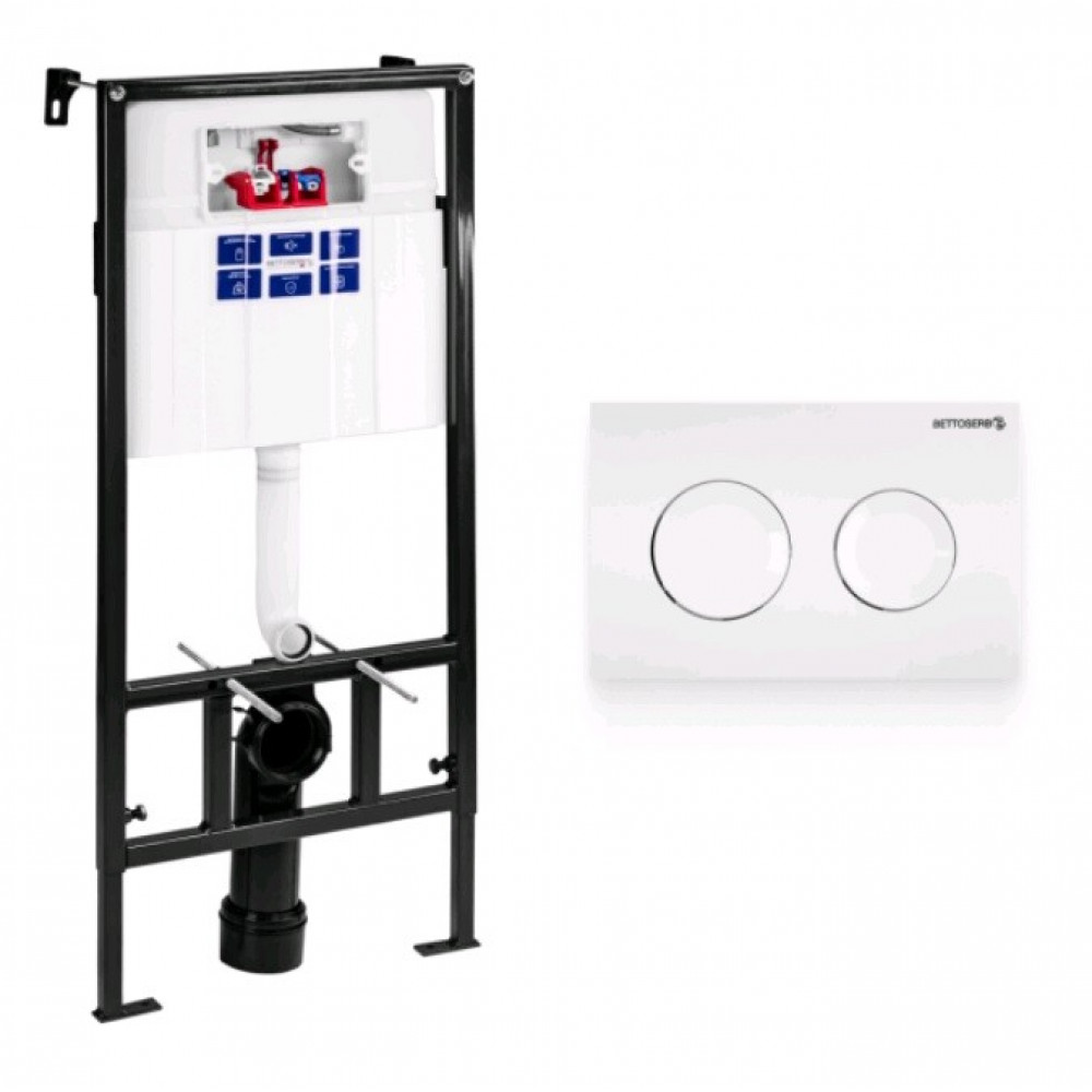 Инсталляция, Bettoserb, Sava Fix Slim, для унитаза, шгв 520*200*1136, цвет клавиши-белый глянцевый