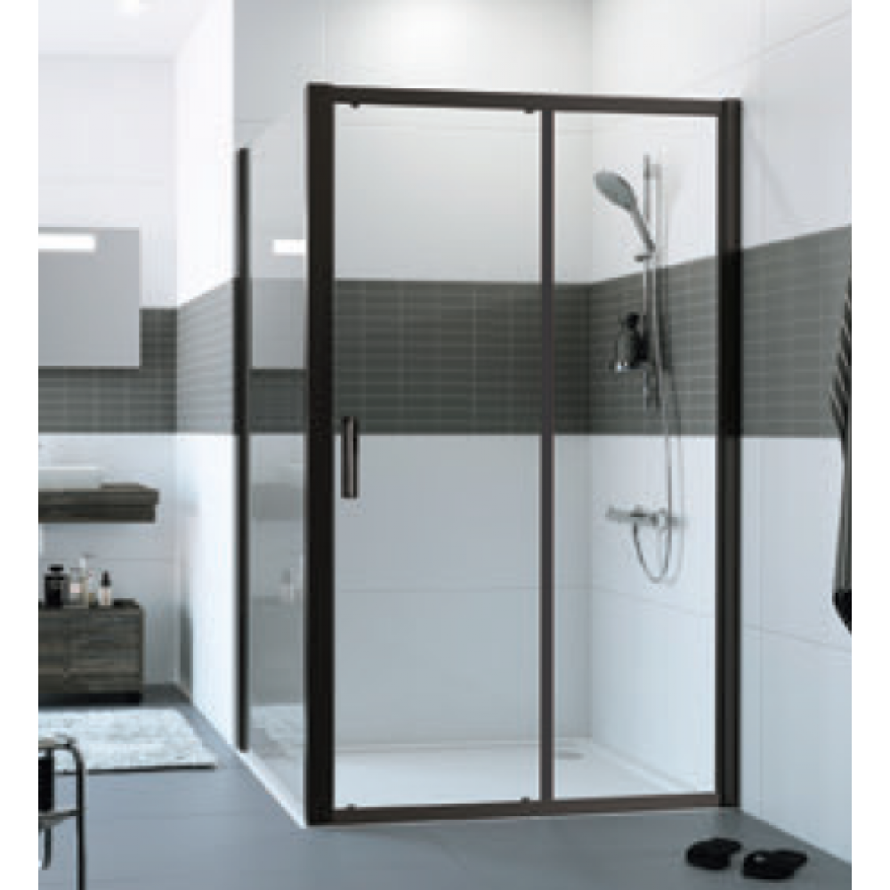 Дверь, Huppe, Design Pure, шв 1180*2000, серебристый глянцевый, цвет стекла-прозрачный