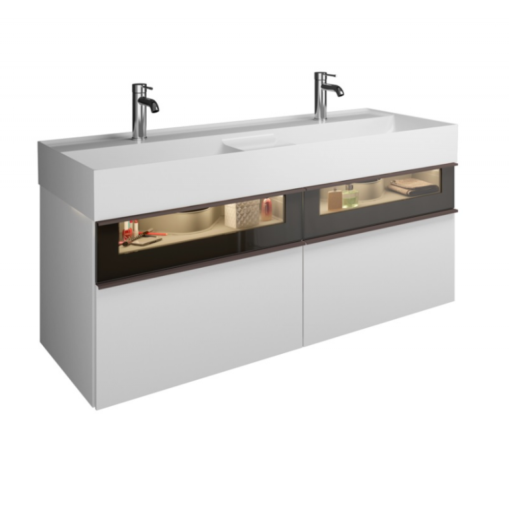 Тумба под раковину, Burg, Yumo, шгв 1315*470*610, раковина-в комплекте, цвет-белый