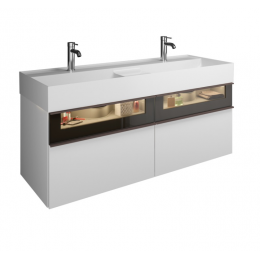 Тумба под раковину, Burg, Yumo, шгв 1315*470*610, раковина-в комплекте, цвет-белый