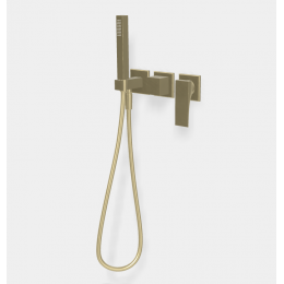 Смеситель для душа, Fima Carlo Frattini, Zeta, на 2 потребителя, цвет-башированный шампань