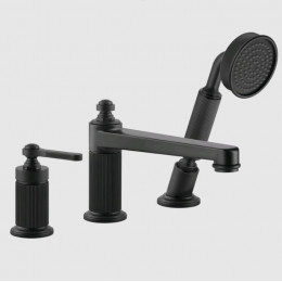 Смеситель для ванны и душа, Gessi, VENTI20, цвет-черный матовый