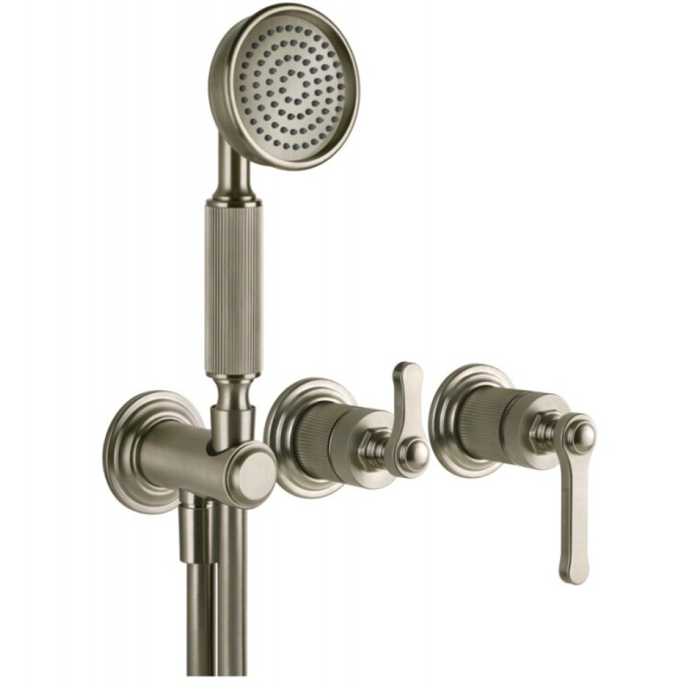 Смеситель для душа, Gessi, VENTI20, на 2 потребителя, цвет-Finox Brushed Nickel
