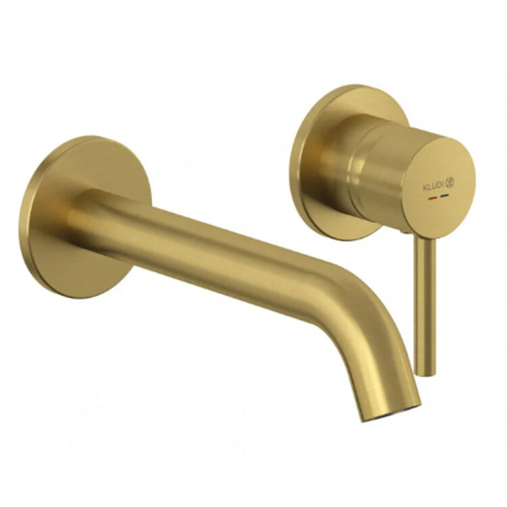 Смеситель для раковины, Kludi, BOZZ, цвет-золото брашированное