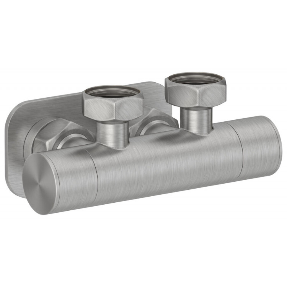 Вентиль, Сунержа, EU50, 2 х НГ G 3/4" / 2 х НГ G 3/4", угловой, скрытый, цвет-сатин