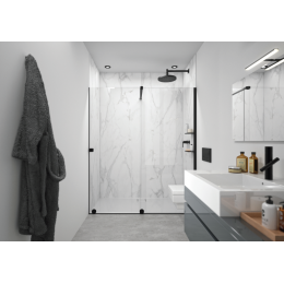 Боковая стенка, Huppe, Xtensa, шв 890*2000, черный, цвет стекла-прозрачный, Anti-Plaque