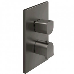 Смеситель для душа, Gessi, Rilievo, на 3 потребителя, цвет-Black Metal Brushed PVD