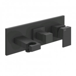 Смеситель для душа, Gessi, Rettangolo, на 2 потребителя, цвет-черный матовый