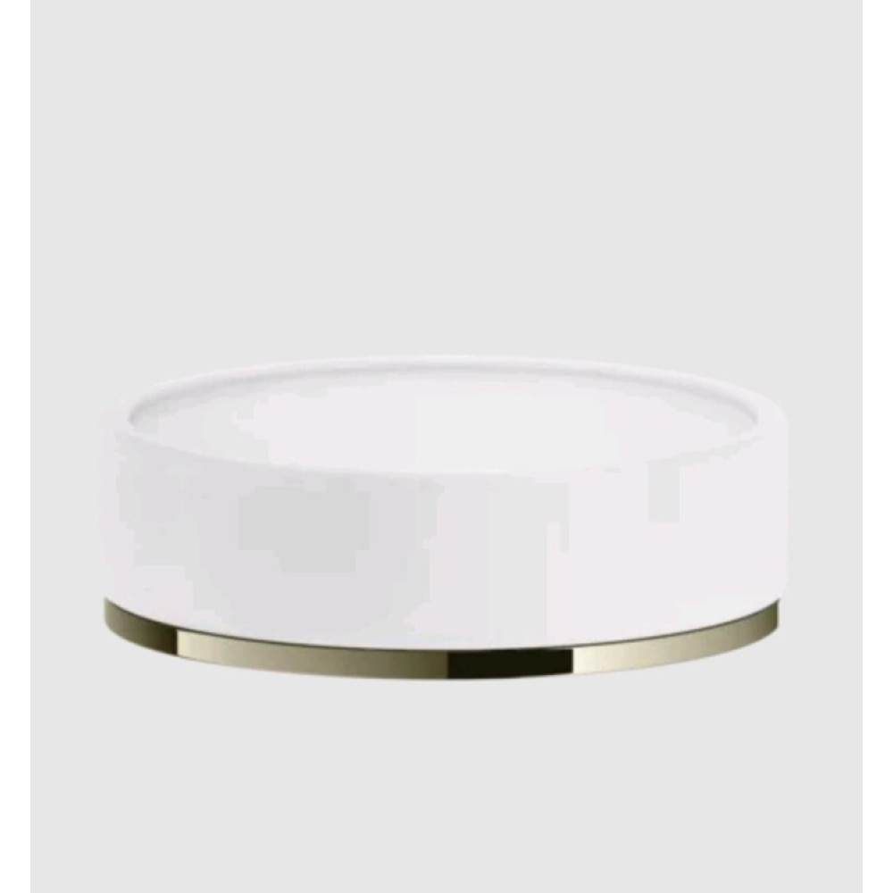 Мыльница, Gessi, Inciso, шгв 115*115*35, цвет мыльницы/держателя-белый/Nickel PVD