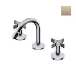 Смеситель для биде, Ritmonio, Diametro35 Cross, цвет-Brushed Champagne