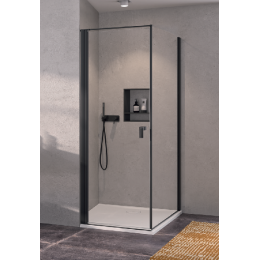 Дверь, Huppe, Qube, шв 650*2000, черный, цвет стекла-прозрачный