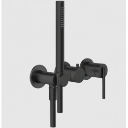 Смеситель для душа, Gessi, Ingranaggio, на 2 потребителя, цвет-черный матовый