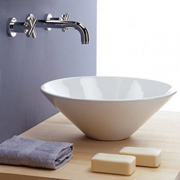 Раковина, Scarabeo, THIN-LINE, шгв 420*420*150, отверстия для смесителя-отсутствуют, цвет-белый