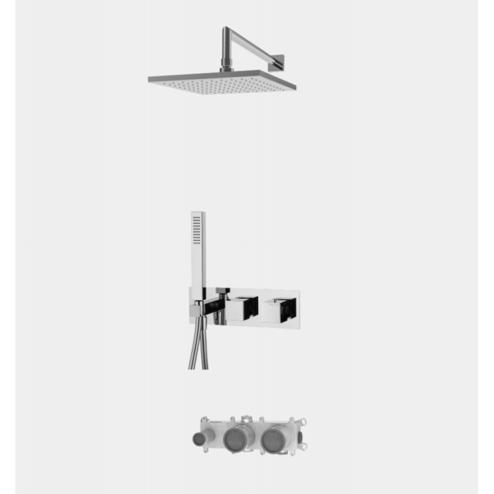 Душевой комплект, Fima Carlo Frattini, Shower systems, цвет-чёрный матовый