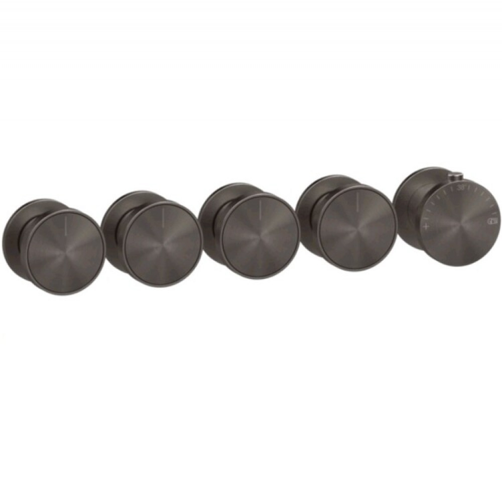 Смеситель для душа, Gessi, Origini, на 4 потребителя, цвет-Black Metal Brushed PVD