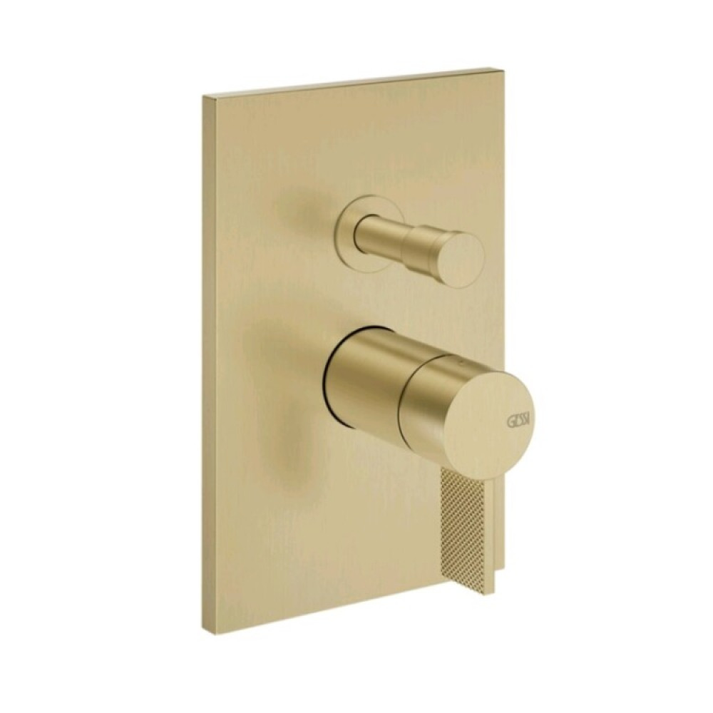 Смеситель для душа, Gessi, Inverso Diamantato, на 2 потребителя, цвет-Brass Brushed PVD