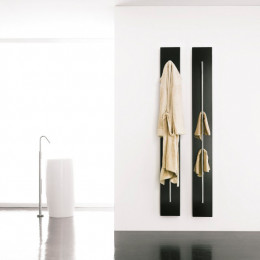 Полотенцесушитель, Antrax, Teso, шгв 250*147*1700, нижнее по центру, штекер schuko, цвет-черный матовый