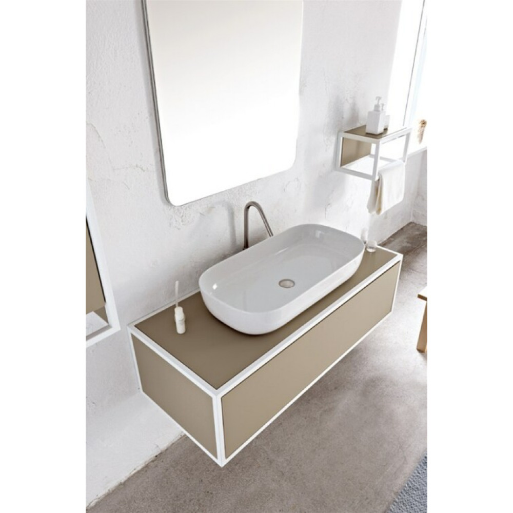 Раковина, Scarabeo, Glam, шгв 760*390*140, отверстия для смесителя-отсутствуют, цвет-белый