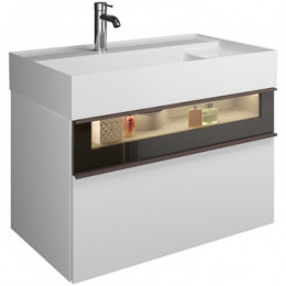 Тумба под раковину, Burg, Yumo, шгв 815*470*610, раковина-в комплекте, цвет-White high gloss