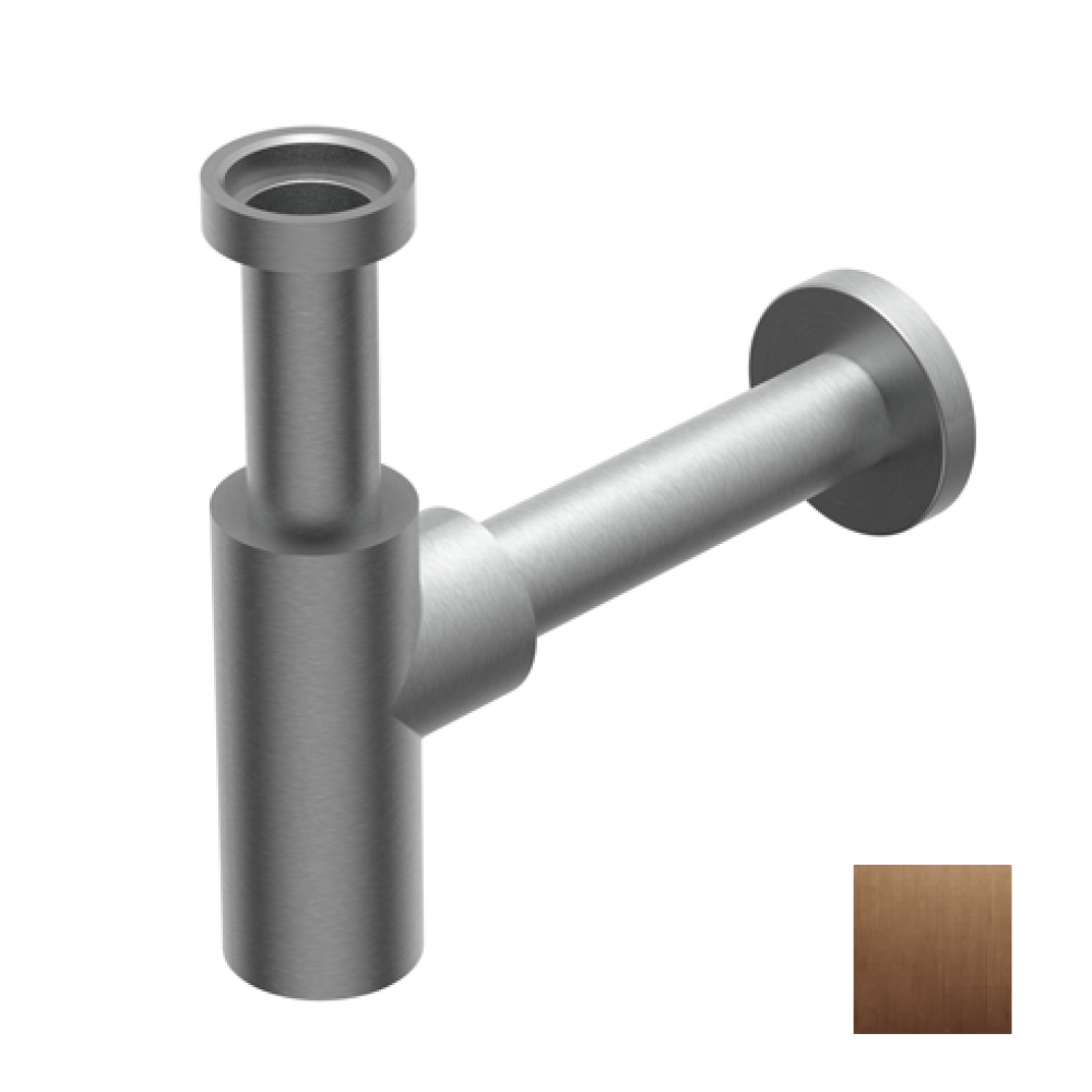 Сифон, Ritmonio, бутылочный, 1 1/4", цвет-Brushed Copper Stainless Steel PVD