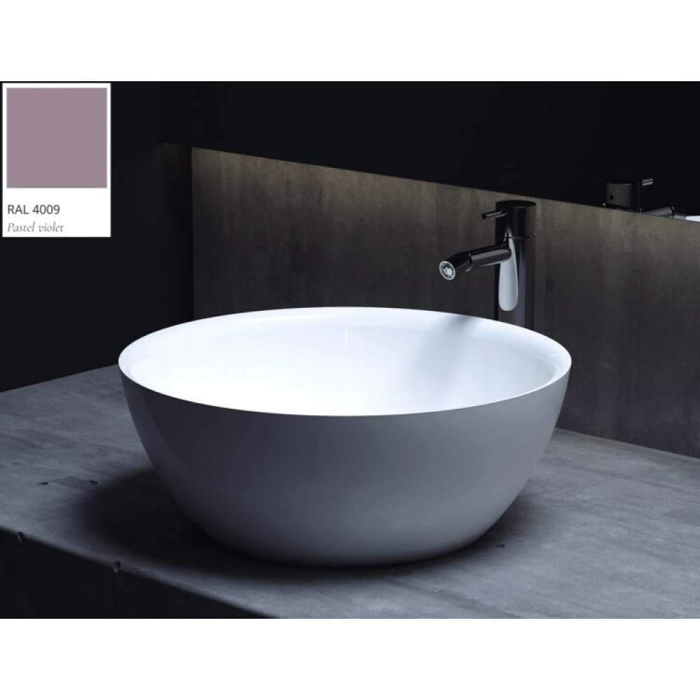 Раковина, Salini, ALDA 02, шгв 425*425*155, отверстия для смесителя-отсутствуют, цвет внутри и снаружи-RAL4009 матовый