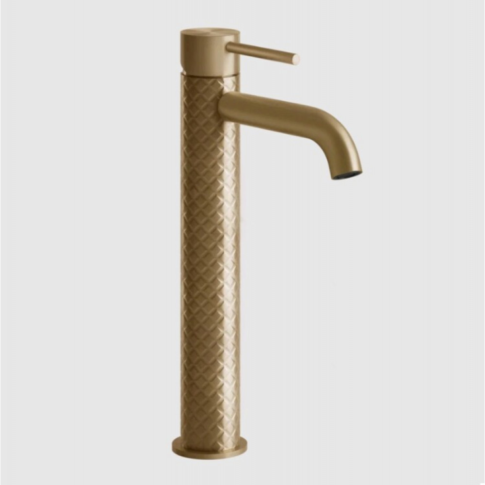 Смеситель для раковины, Gessi, 316 Intreccio, цвет-Warm Bronze Brushed PVD