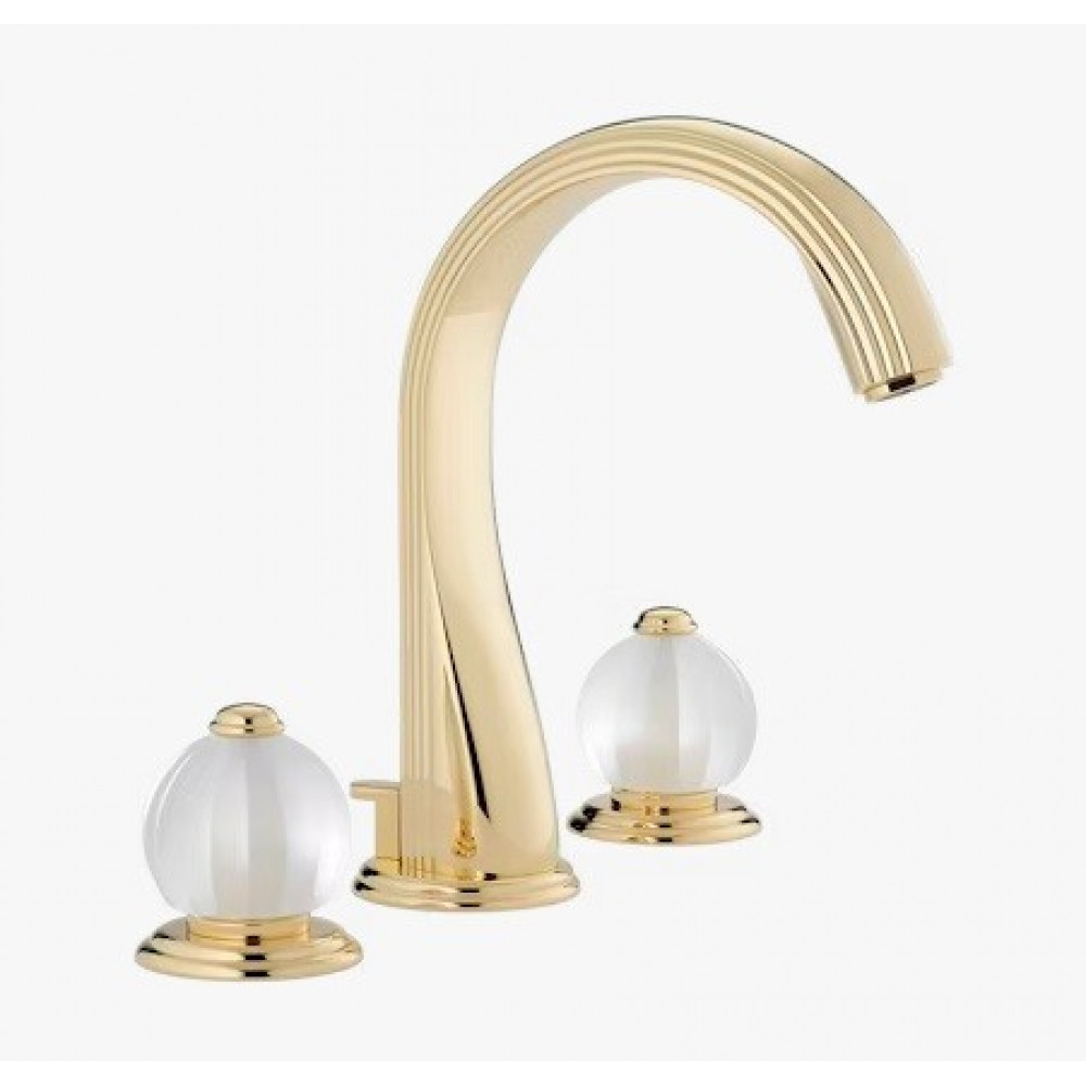 Смеситель для раковины, THG, Mandarine satin crystal, цвет-золотистый PVD