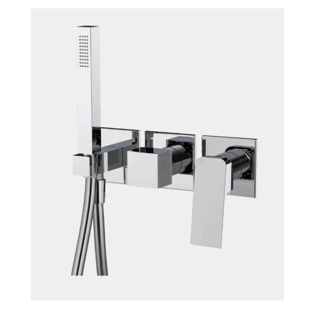 Смеситель для душа, Fima Carlo Frattini, Fit, на 2 потребителя, цвет-никель брашированный