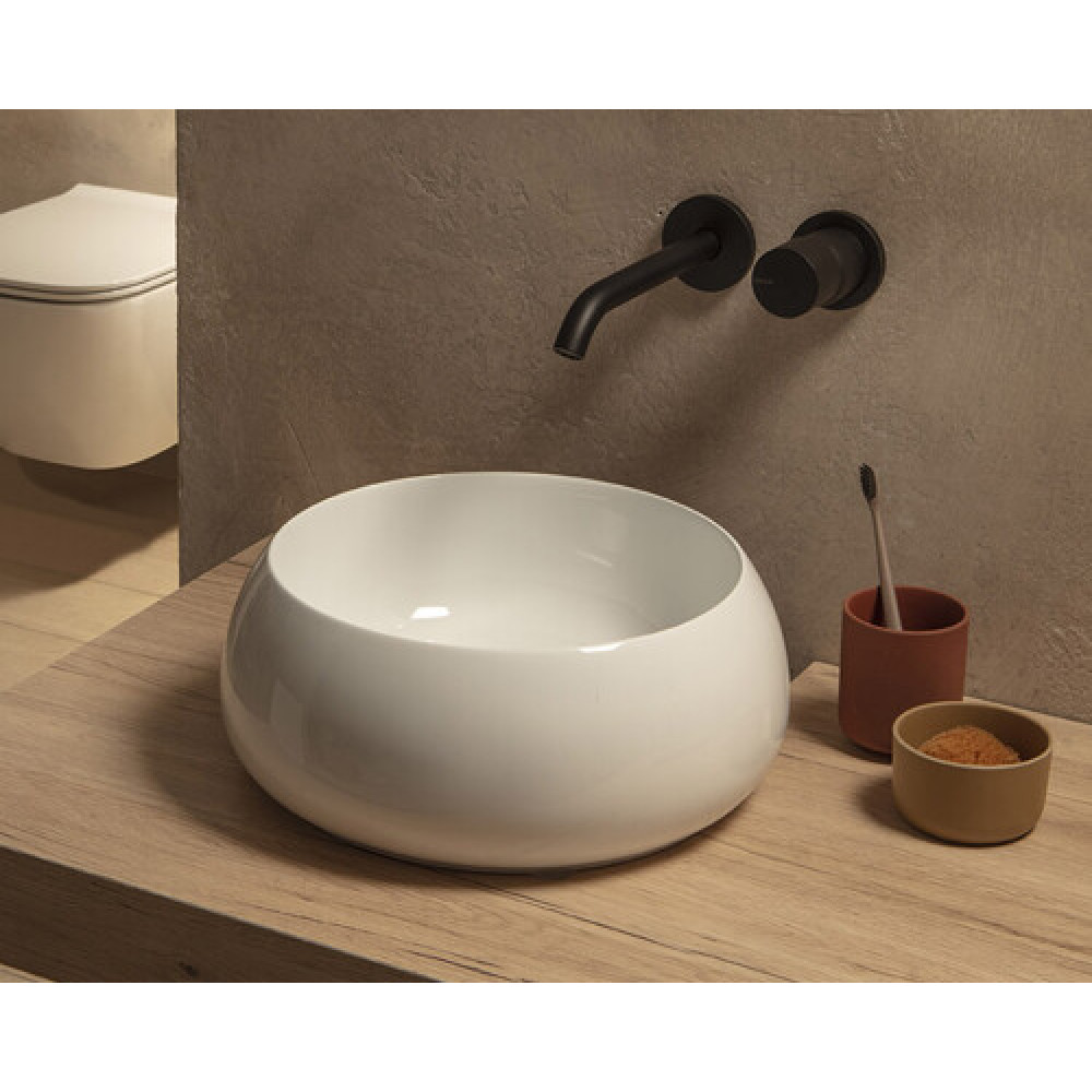 Раковина, Globo, T-EDGE, шгв 350*350*140, отверстия для смесителя-отсутствуют, CERASLIDE, BATAFORM, цвет-белый