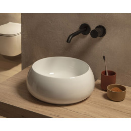 Раковина, Globo, T-EDGE, шгв 350*350*140, отверстия для смесителя-отсутствуют, CERASLIDE, BATAFORM, цвет-белый