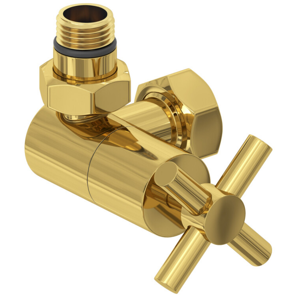 Вентиль, Сунержа, 3D, G 1/2" НР х G 3/4" НГ, левый, крест, цвет-золото