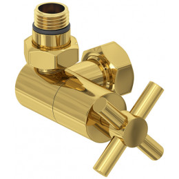 Вентиль, Сунержа, 3D, G 1/2" НР х G 3/4" НГ, левый, крест, цвет-золото