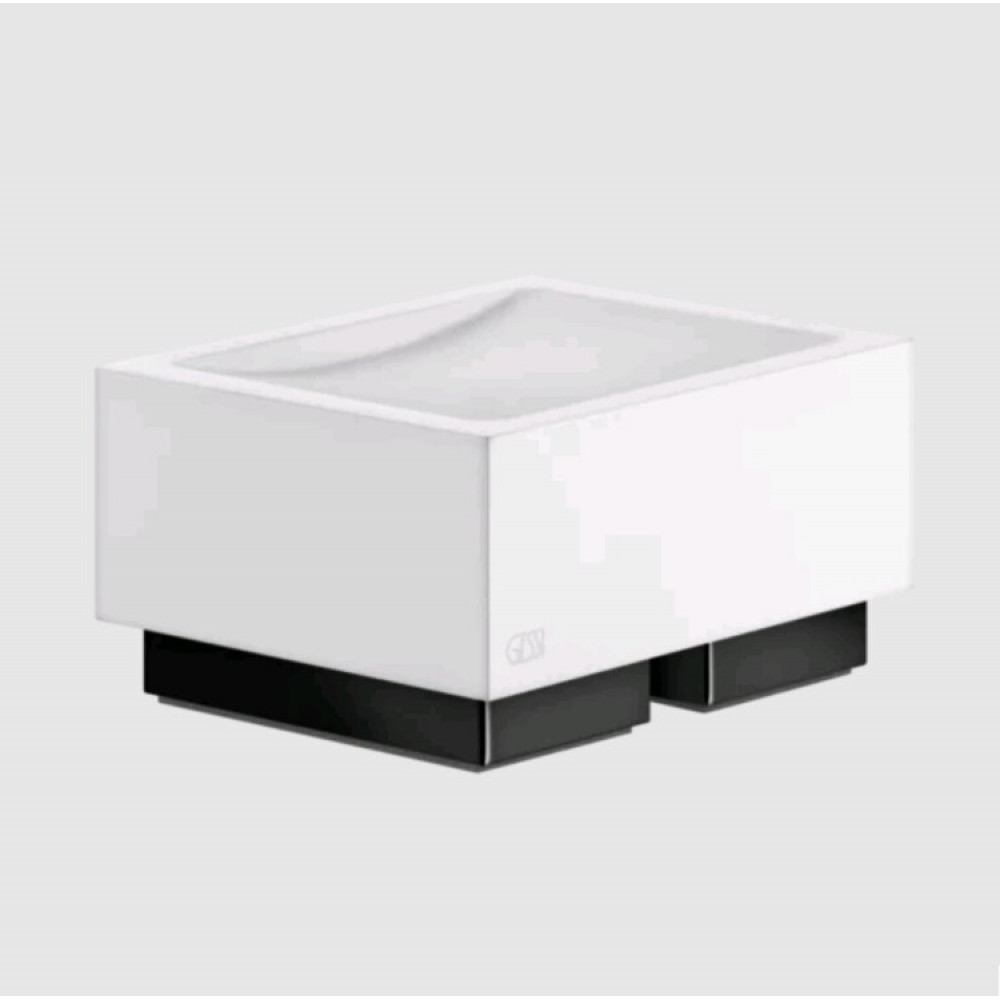 Мыльница, Gessi, Rettangolo, шгв 105*85*56.5, цвет-белый/Black Metal PVD