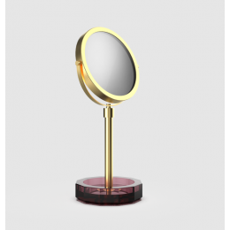 Косметическое зеркало, Decor Walther, Kristall, без подсветки, цвет-Rich Burgundy/Gold matt 24 Karat