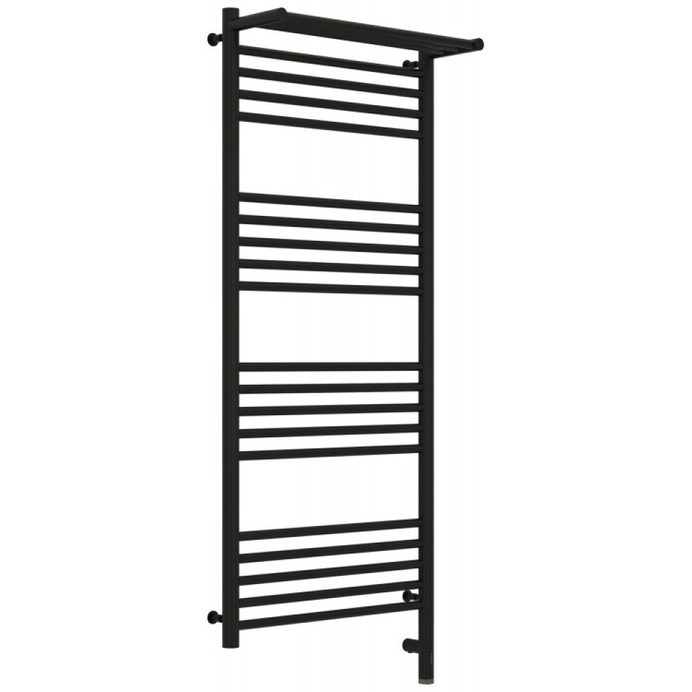 Полотенцесушитель, Сунержа, Богема 3.0, с 1 полкой, шгв 532*214*1324, нижнее справа, МЭМ, цвет-черный матовый