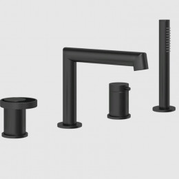 Смеситель для ванны и душа, Gessi, Anello, цвет-черный матовый