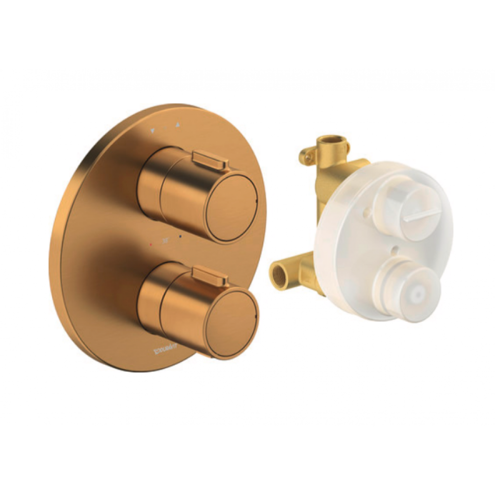 Смеситель для душа, Duravit, на 2 потребителя, цвет-бронза брашированная (Brushed bronze)