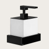 Дозатор для жидкого мыла, Gessi, Rettangolo, шгв 140*120*187, цвет дозатора-Black Metal PVD/белый