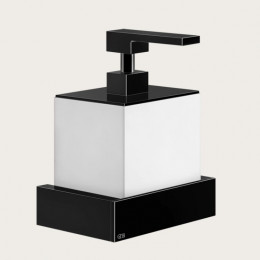 Дозатор для жидкого мыла, Gessi, Rettangolo, шгв 140*120*187, цвет дозатора-Black Metal PVD/белый
