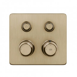 Смеситель для душа, Gessi, Hi-Fi Eclectic, на 2 потребителя, цвет-Warm Bronze Brushed PVD