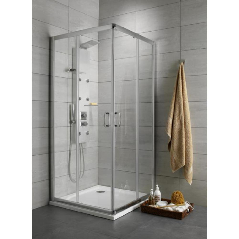 Душевая кабина, Radaway, Premium Plus C, шгв 1000*1000*1900, петли-универсальные (слева или справа), хром, цвет стекл-прозрачный, Easy Clean